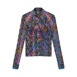 ���F���T�[�` ���f�B�[�X �V���c �g�b�v�X Python-print shirt Black