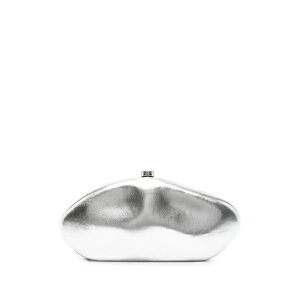 �J���g�K�C�A ���f�B�[�X �N���b�`�o�b�O �o�b�O Thr caldera metallic-effect pebble clutch bag Silver