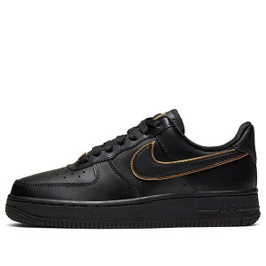 Nike �i�C�L ���f�B�[�X �X�j�[�J�[ �y(WMNS) Nike Air Force 1 Low '07 Essential 'Black Gold Swoosh' AO2132-005�z �T�C�Y US_7.5(24.5cm)
