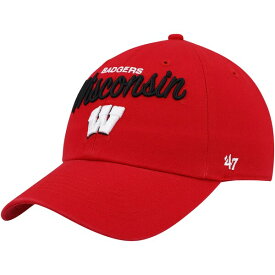 フォーティーセブン レディース 帽子 アクセサリー Wisconsin Badgers '47 Women's Phoebe Clean Up Adjustable Hat Red