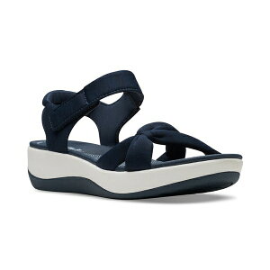 N[NX fB[X T_ V[Y Women's Clouldsteppers Arla Shore Strappy Sport Sandals Navy Textile