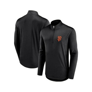 �t�@�i�e�B�N�X �����Y �p�[�J�[�E�X�E�F�b�g�V���c �A�E�^�[ Men's Black San Francisco Giants Quarterback Quarter-Zip Top Black