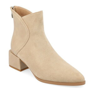 �W���[�j�[�R���N�V���� ���f�B�[�X �u�[�c �V���[�Y Women's Consuello Two Tone Pointed Toe Block Heel Booties Tan