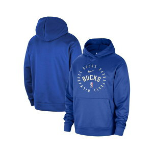 �i�C�L �����Y �p�[�J�[�E�X�E�F�b�g�V���c �A�E�^�[ Men's Royal Milwaukee Bucks 2024/25 Spotlight On-Court Practice Performance Pullover Hoodie Royal