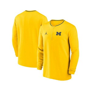 �W���[�_�� �����Y �p�[�J�[�E�X�E�F�b�g�V���c �A�E�^�[ Men's Maize Michigan Wolverines 2024 Sideline Coach Performance Half-Zip Long Sleeve Top Maize
