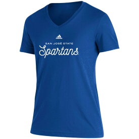 アディダス レディース Tシャツ トップス San Jose State Spartans adidas Women's Blend VNeck TShirt Royal