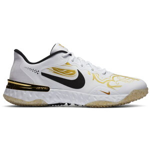Nike �i�C�L �����Y �X�j�[�J�[ �yNike Alpha Huarache Elite 3 Turf Premium White Metallic Vivid Gold�z �T�C�Y US_8.5(26.5cm) White/Metallic Vivid Gold/Black