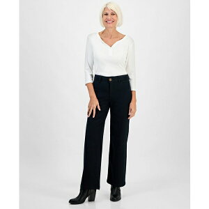 �X�^�C���A���h�R�[ ���f�B�[�X �J�W���A���p���c �{�g���X Petite Mid Rise Wide-Leg Pants, Macy's Exclusive Deep Black