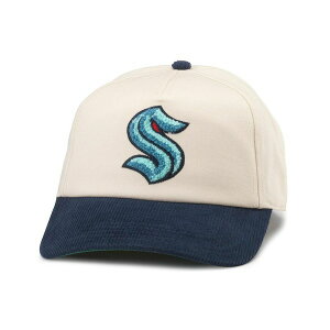 AJj[h Y Xq ANZT[ Men's White, Deep Sea Blue Seattle Kraken Burnett Adjustable Hat White, Deep Sea Blue