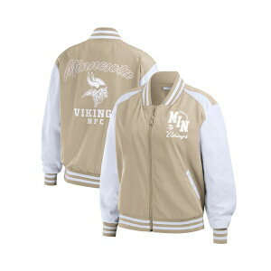 EFA oC GEAh[Y fB[X WPbgu] AE^[ Women's Tan Minnesota Vikings Tonal Full-Zip Bomber Jacket Purple