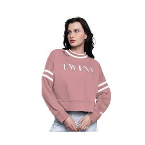 �X�^�[�^�[ ���f�B�[�X �p�[�J�[�E�X�E�F�b�g�V���c �A�E�^�[ Women's Pink Minnesota Twins Power Play Cropped Pullover Sweatshirt Pink
