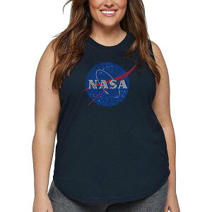 �G���G�[�|�b�v�A�[�g ���f�B�[�X �J�b�g�\�[ �g�b�v�X Plus Size NASA's Most Notable Missions Word Art Tank Top Navy