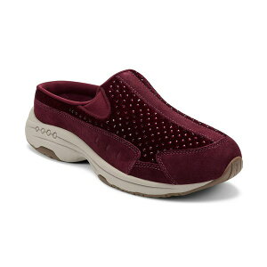 C[W[Xsbg fB[X T_ V[Y Women's Traveltime Slip-On Mule Walking Sneakers Wine Velvet Rhinestone