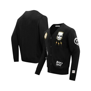 t[Y }bNX Y jbg&Z[^[ AE^[ Men's Black The Simpsons Bart Skeleton Button-Up Cardigan Black