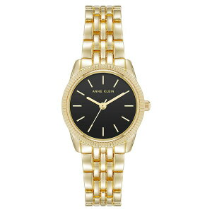 ANC fB[X rv ANZT[ Women's Quartz Casual Coin Edge Black and Gold-Tone Alloy Metal Watch, 26mm Black/Gold-Tone