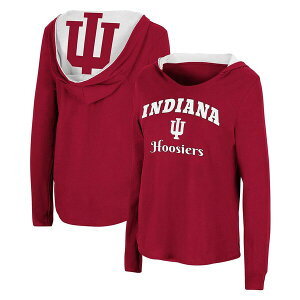 RVA fB[X p[J[EXEFbgVc AE^[ Women's Crimson Indiana Hoosiers Catalina Hoodie Long Sleeve T-shirt Crimson