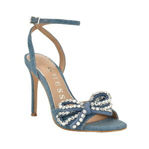 QX fB[X Xj[J[ V[Y Women's Charmin Rhinestone Bow Ankle Strap Dress Sandals Blue Denim