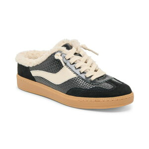 h`FB[^ fB[X Xj[J[ V[Y Women's Notice Plush Slide Mule Sneakers Black Woven Leather