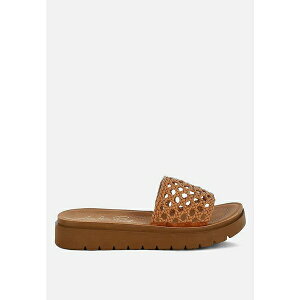 hO fB[X T_ V[Y Sayura Woven Slip-On Sandals Women Brown