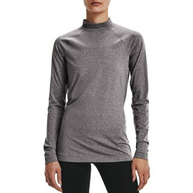 アンダーアーマー レディース シャツ トップス Under Armour Women's Authentics Mockneck Pullover 2.0 Charcoal Light Heather