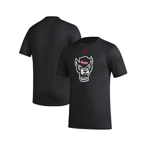 �A�f�B�_�X �����Y T�V���c �g�b�v�X Men's Black NC State Wolfpack Primary Locker Logo Pre-Game AEROREADY T-Shirt Black