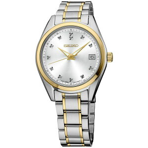 �Z�C�R�[ ���f�B�[�X �r���v �A�N�Z�T���[ Women's Two-Tone Stainless Steel Bracelet Watch 32mm Silver