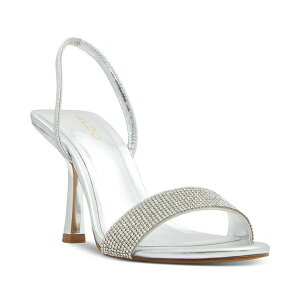 �A���h ���f�B�[�X �X�j�[�J�[ �V���[�Y Women's Saje Two-Piece Dress Sandals Silver/Rhinestone