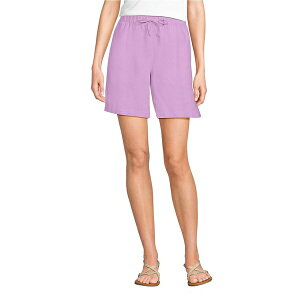 YGh fB[X JWApc {gX Women's Linen High Rise Pull On 7" Shorts Wild lilac