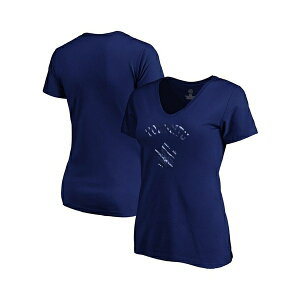 t@ieBNX fB[X Jbg\[ gbvX Women's Navy Toronto Maple Leaf's Total Shine V-Neck T-Shirt Navy