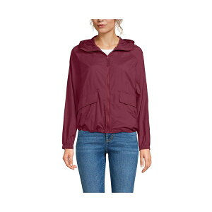 YGh fB[X WPbgu] AE^[ Women's UPF Packable Hooded Windbreaker Jacket Burgundy spritz