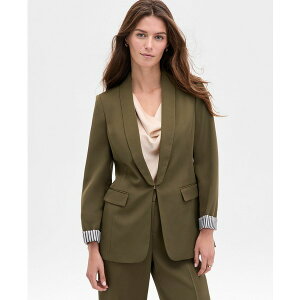 ^nG[GXG fB[X WPbgu] AE^[ Women's Brushed Woven Shawl-Collar Jacket Olive