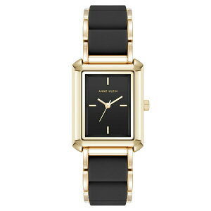 ANC fB[X uXbgEoOEANbg ANZT[ Women's Quartz Black Silicone and Gold-Tone Metal Alloy Bracelet Watch, 26mm Black, Gold-Tone