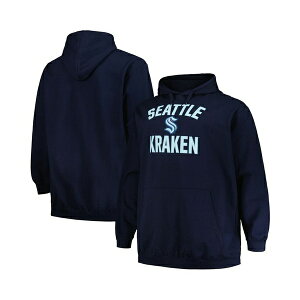 vtB[ Y p[J[EXEFbgVc AE^[ Men's Deep Sea Blue Seattle Kraken Big and Tall Arch Over Logo Pullover Hoodie Deep Sea Blue