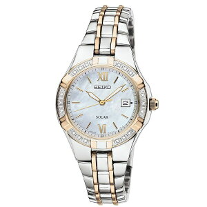 ZCR[ fB[X uXbgEoOEANbg ANZT[ Watch, Women's Solar Diamond Accent Two Tone Stainless Steel Bracelet 27mm SUT068 No Color