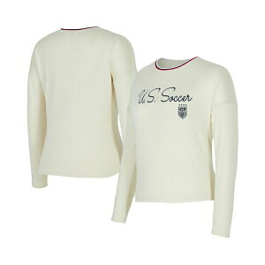 RZvgX|[c fB[X p[J[EXEFbgVc AE^[ Women's Cream USWNT Kaki Hacci Knit Pullover Sweatshirt Cream