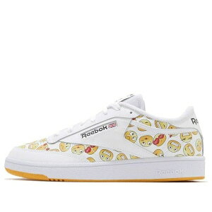 Reebok ���[�{�b�N �����Y �X�j�[�J�[ �yReebok Club C 85 White Yellow Smiling Face Unisex S29074�z �T�C�Y US_10(28.0cm)
