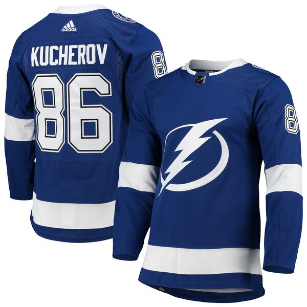 アディダス メンズ ユニフォーム トップス Nikita Kucherov Tampa Bay Lightning adidas Home Primegreen Authentic Pro Player Jersey Blue
