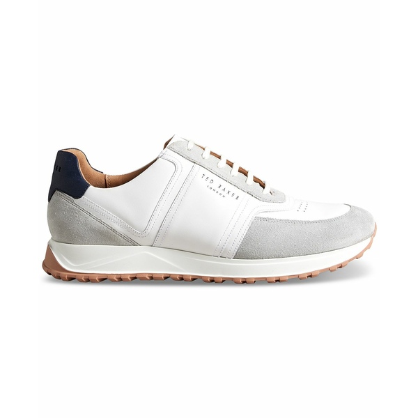 テッドベーカー メンズ スニーカー シューズ Men's Frayne Leather and Suede Retro-Style Sneaker White