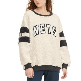 トミーヒルフィガー レディース パーカー・スウェットシャツ アウター Brooklyn Nets Tommy Jeans Women's Mindy Sherpa Pullover Sweatshirt Oatmeal/Black