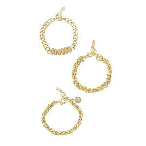 GeBJ fB[X uXbgEoOEANbg ANZT[ Gold-Plated Chain Stacking Bracelet Set of 3 Gold-Plated
