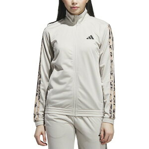 AfB_X fB[X WPbgu] AE^[ Women's Animal-Print Stripe Tricot Track Jacket Wonder Alumina/multicolor