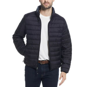 EFU[v[t Y WPbgu] AE^[ Men's Packable Neck Pillow Zip-Front Quilted Jacket Black