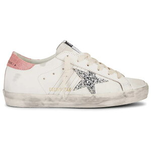 Golden Goose �S�[���f���O�[�X ���f�B�[�X �X�j�[�J�[ �yGolden Goose Super-Star White Silver Glitter Pink (Women's)�z �T�C�Y US_7(24.0cm) White/Silver/Pink