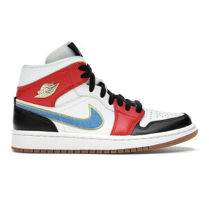 Jordan �W���[�_�� ���f�B�[�X �X�j�[�J�[ �yJordan 1 Mid Let(Her)Man (Women's)�z �T�C�Y US_8(25.0cm) Sail/Chile Red/Black/Light Photo Blue