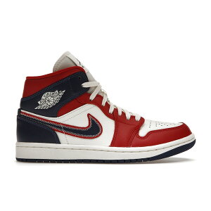 Jordan �W���[�_�� ���f�B�[�X �X�j�[�J�[ �yJordan 1 Mid USA (2022) (Women's)�z �T�C�Y US_7(24.0cm) Gym Red/Sail/Light Iron Ore/Midnight Navy