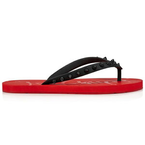 Christian Louboutin �N���X�`���� ���u�^�� ���f�B�[�X �X�j�[�J�[ �yChristian Louboutin Loubi Flip Slide Black Red (Women's)�z �T�C�Y EU_42(27cm) Black/Red