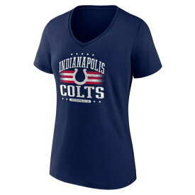 ファナティクス レディース Tシャツ トップス Indianapolis Colts Fanatics Branded Women's Americana Team VNeck TShirt Navy