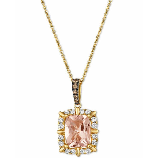 ルヴァン レディース ネックレス・チョーカー・ペンダントトップ アクセサリー Peach Morganite (1-1/2 ct. t.w.) & Diamond (1/4 ct. t.w.) 20 Adjustable Pendant Necklace in 14k Gold Morganite