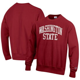 チャンピオン メンズ パーカー・スウェットシャツ アウター Washington State Cougars Champion Arch Reverse Weave Pullover Sweatshirt Crimson