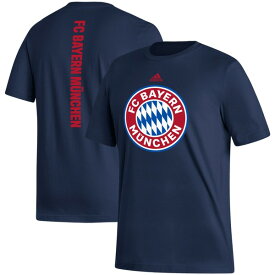 アディダス メンズ Tシャツ トップス Bayern Munich adidas Vertical Back TShirt Navy